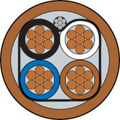 Cable blindado, 22/2Pares, Marrón,  rollo 1000 pies, chaqueta plenum
