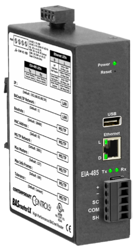 [BASRTLX-B] Integrador alto rendimiento, Contemporary Controls, BACnet IP / BACnet MSTP, 24 Vac
