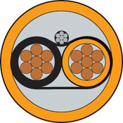 [CBL-18/2ORG-PLN] Cable blindado,18/2 ,naranja, rollo 1000 pies, chaqueta con shield