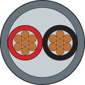 [CBL-22/2-NS-PLN] Cable blindado, 22/2, gris, rollo 1000 pies, chaqueta Plenum